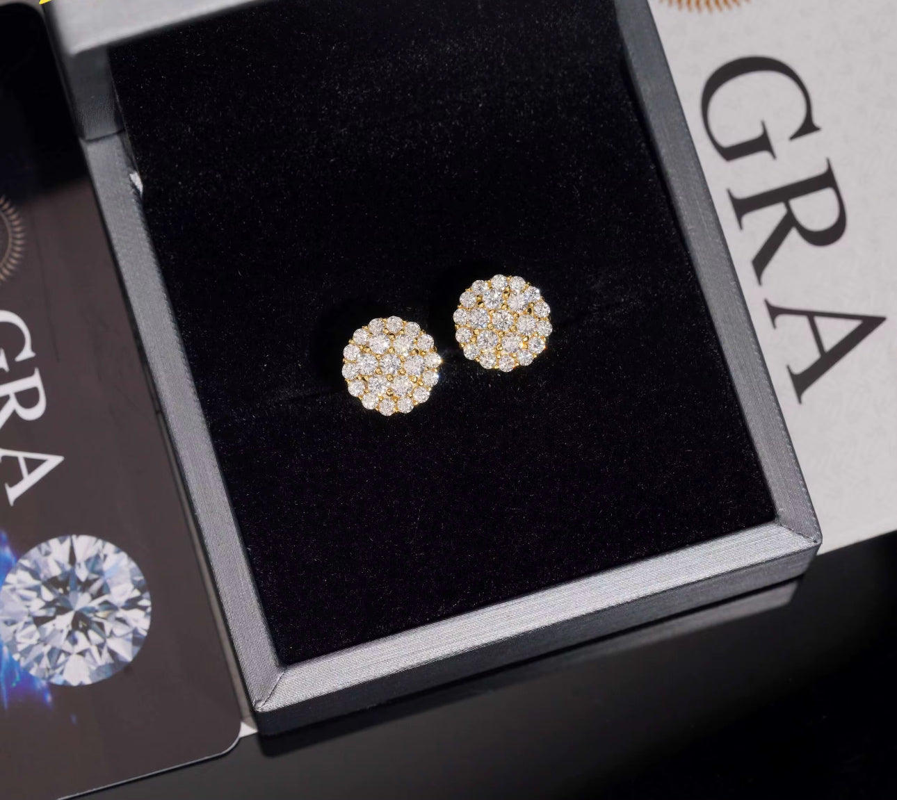 ROUND CIRCLE CLUSTER STUD EARRINGS