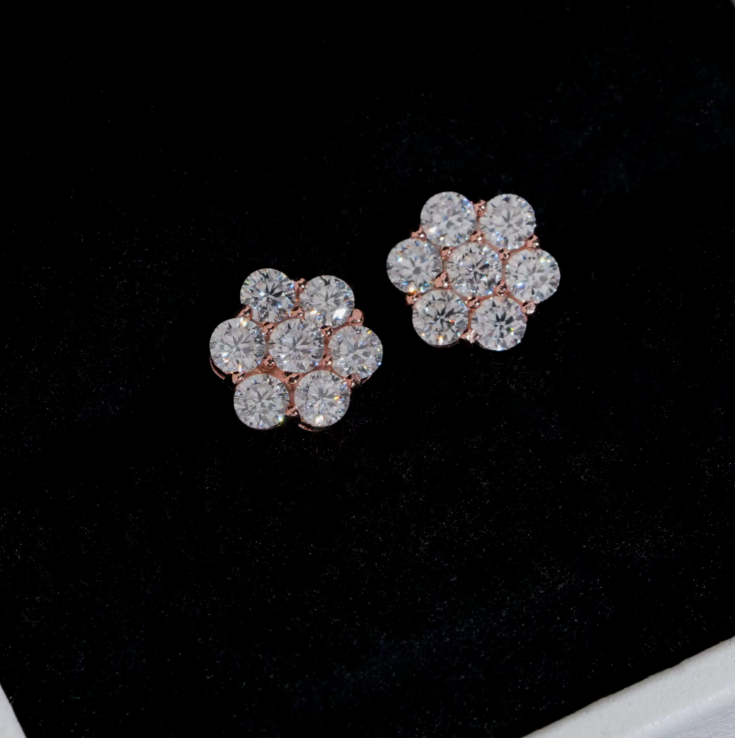 FLOWER CLUSTER STUD EARRINGS