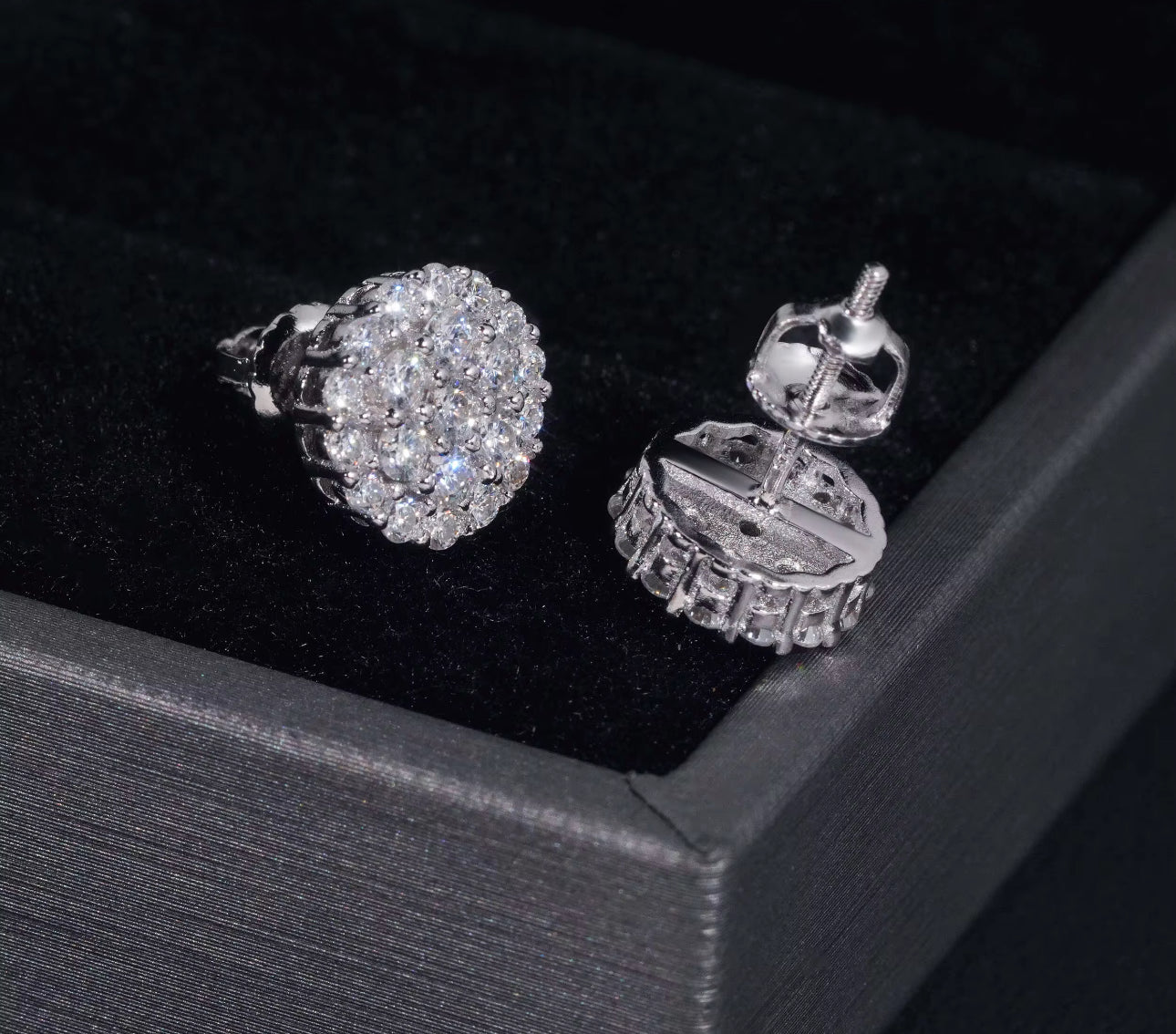 ROUND CIRCLE CLUSTER STUD EARRINGS