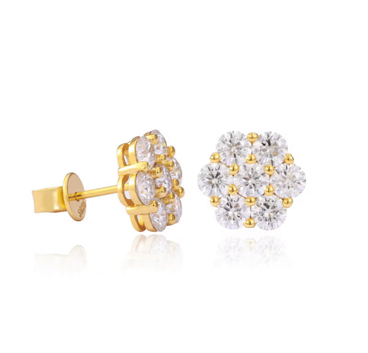 FLOWER CLUSTER STUD EARRINGS