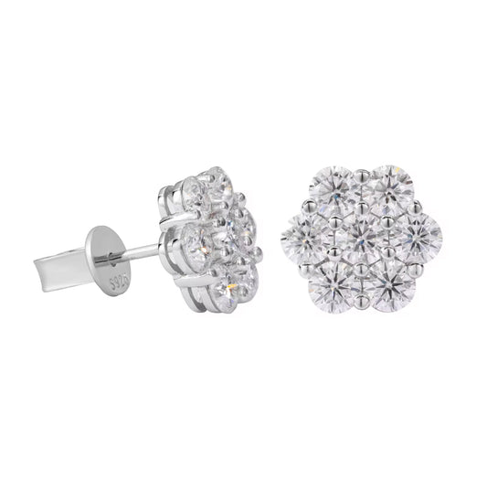 FLOWER CLUSTER STUD EARRINGS