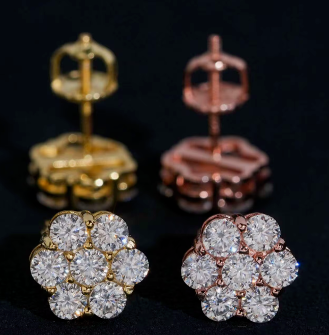 FLOWER CLUSTER STUD EARRINGS