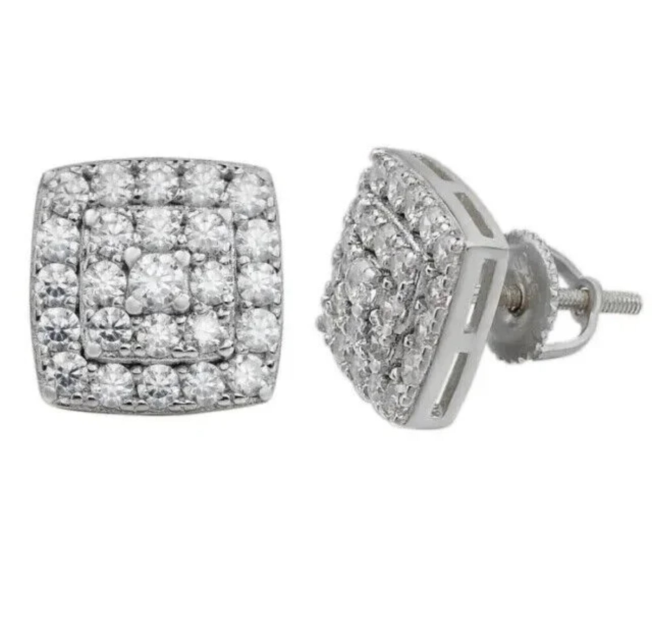 SQUARE CLUSTER STUD EARRINGS
