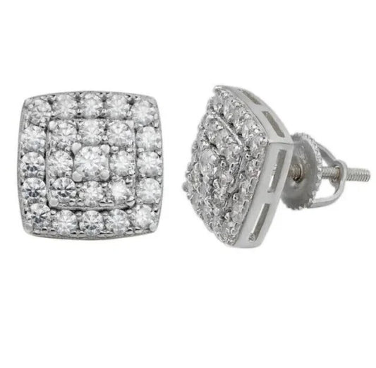 SQUARE CLUSTER STUD EARRINGS